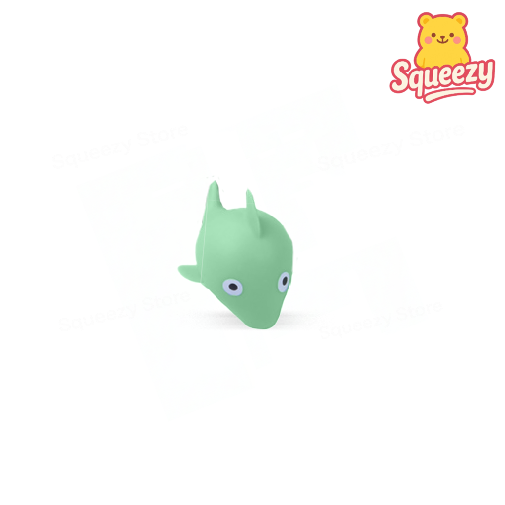 Green EVA Whale soft stress relief toy with adorable pastel whale design.