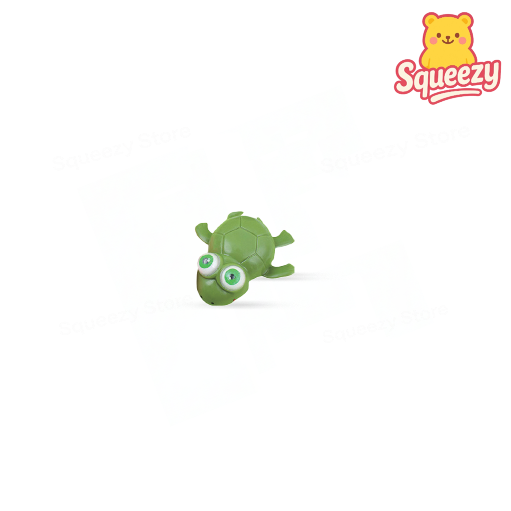 Green Rolling Eye Big Turtle soft sensory toy with shell details and wobbling eyes.