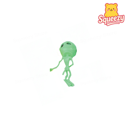 Green Squishy Alien soft EVA stress relief toy with oversized black eyes.