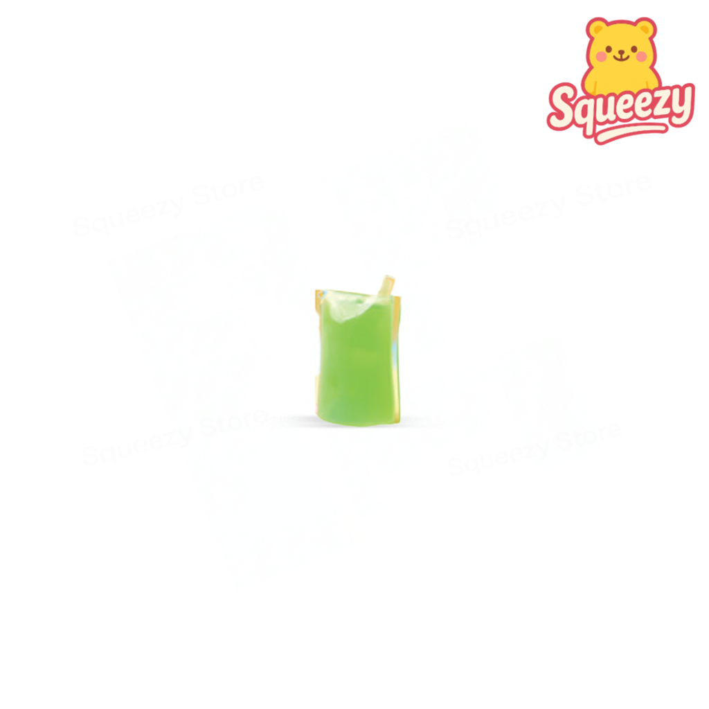 Green Squishy Drinks stress relief toy shaped like a mini beverage cup.