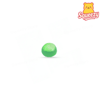 Green Squishy Spiky Ball sensory toy with flexible nubby surface.