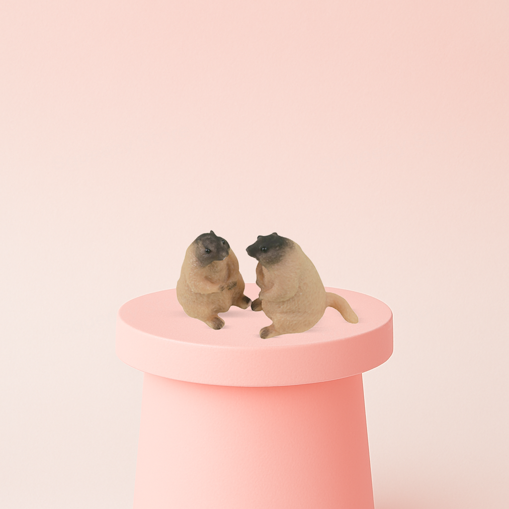 Groundhog Squishies in brown colors, super soft slow-rising animal stress relief toys.