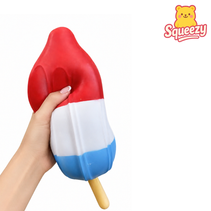 Hand squeezing Giant Ice Cream Popsicle Jumbo Squishy – extra large soft stress relief toy