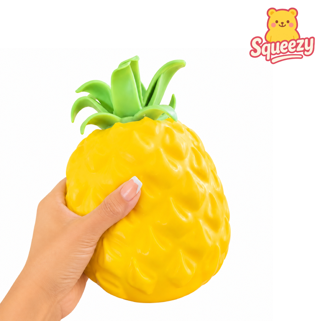 Huge Pineapple Jumbo Squishy Being Held – Giant Soft Slow Rising Stress Relief Toy