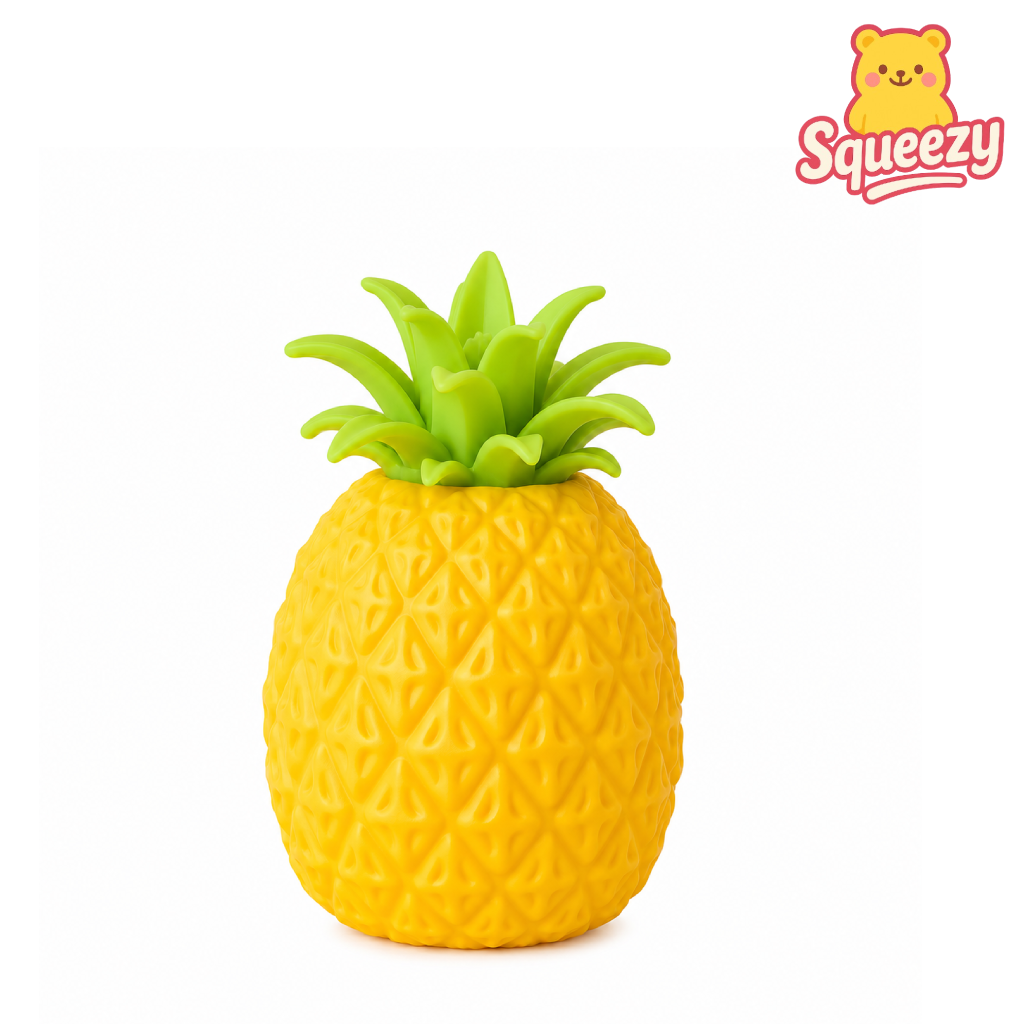 Huge Pineapple Jumbo Squishy on White Background – Giant Soft Stress Relief Toy