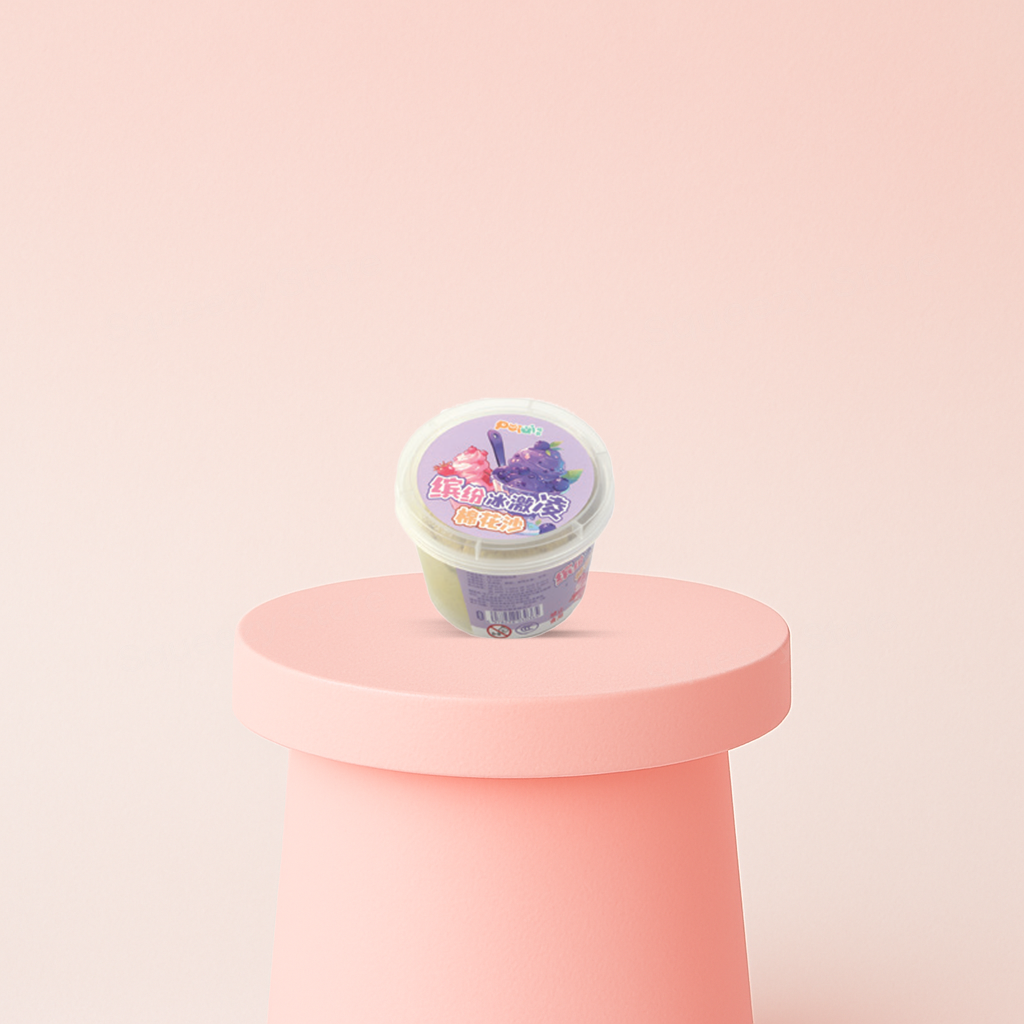 Ice Cream Slime soft and stretchy slime packaged in a cute grape ice cream cup container.