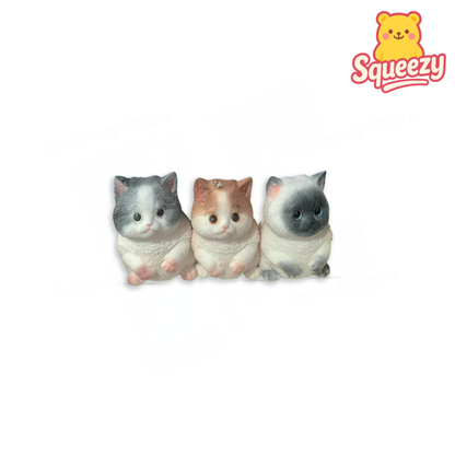 Jumbo gray cat squishy toy made from soft slow-rising PU foam.