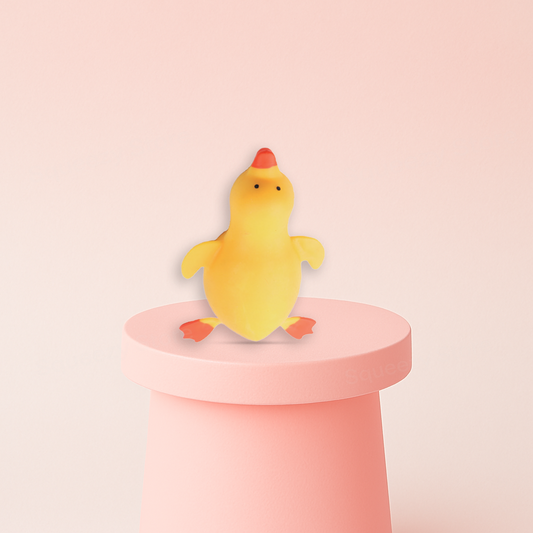 Jumbo Size EVA Lucky Duck displayed on a pastel stand, giant soft sensory toy for stress relief.