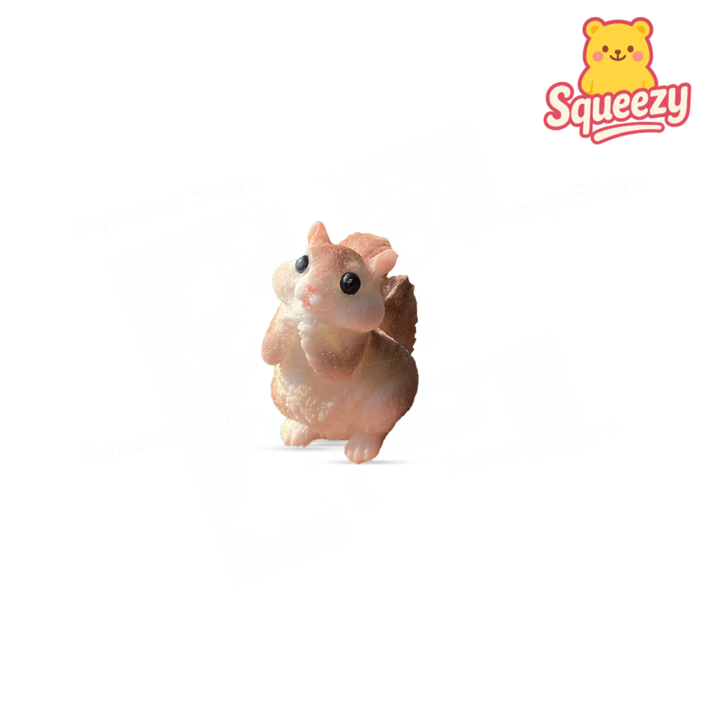 Jumbo Standing Squirrel Squishy super soft slow-rising stress relief toy made from premium PU foam.