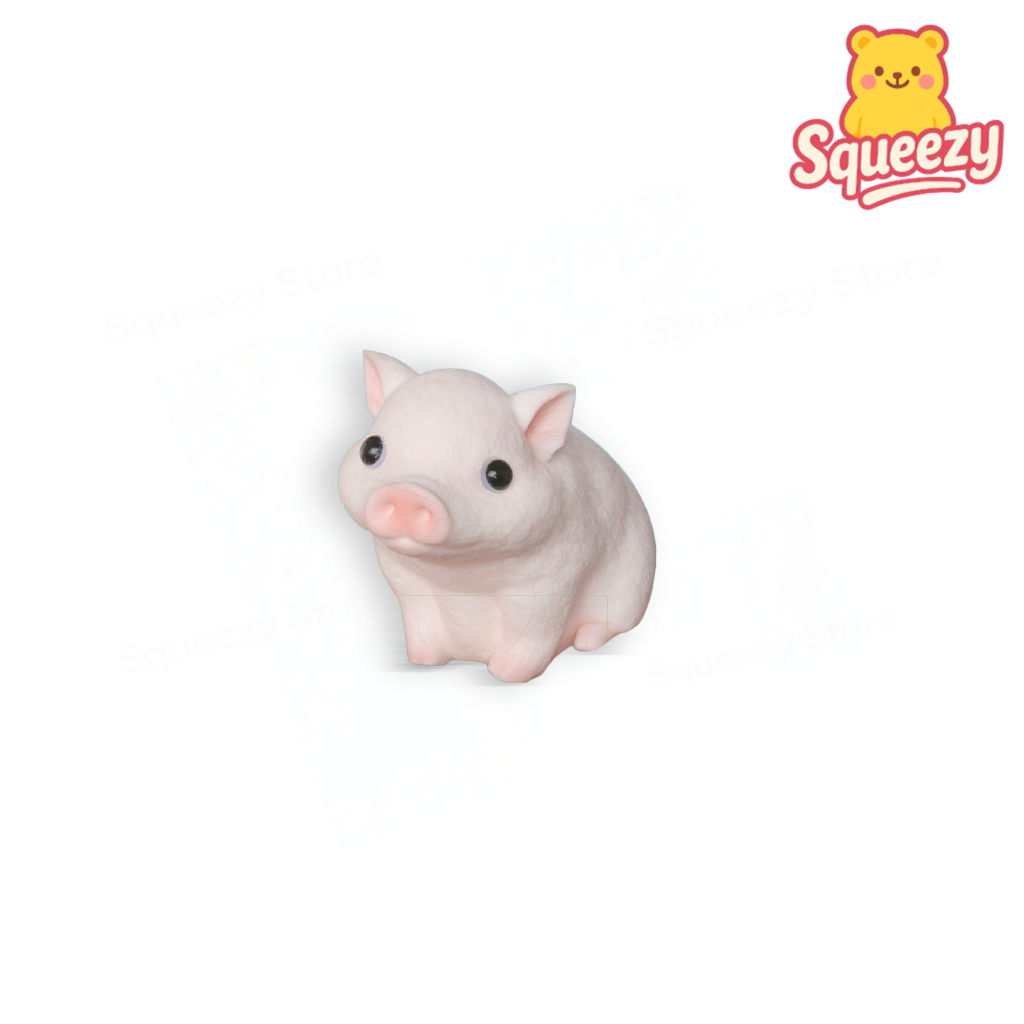 Jumbo pig squishy toy made from ultra soft slow-rising PU foam.