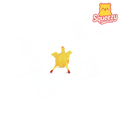 Jumping Hatching Chick Squishy soft sensory toy with yellow chick stretching out of an eggshell.