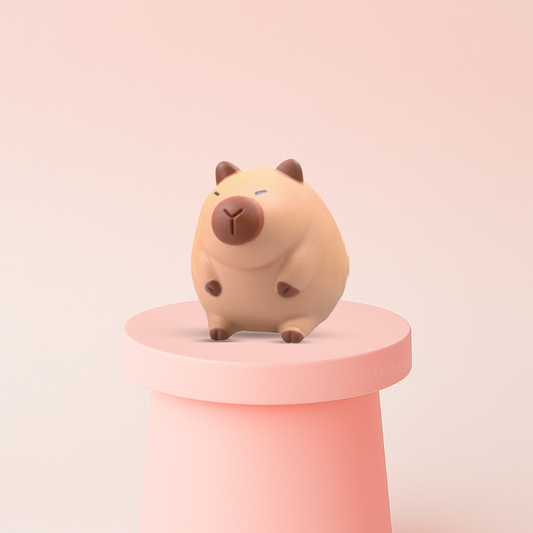 Medium Size EVA Capybara with Bag soft squeezable stress relief toy made from durable EVA foam.
