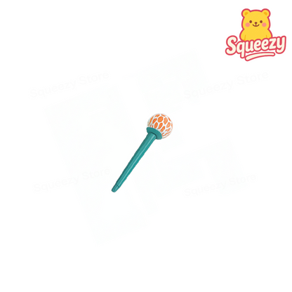 Toy mallet with textured head on a white background, featuring the 'Squeezy' brand logo.