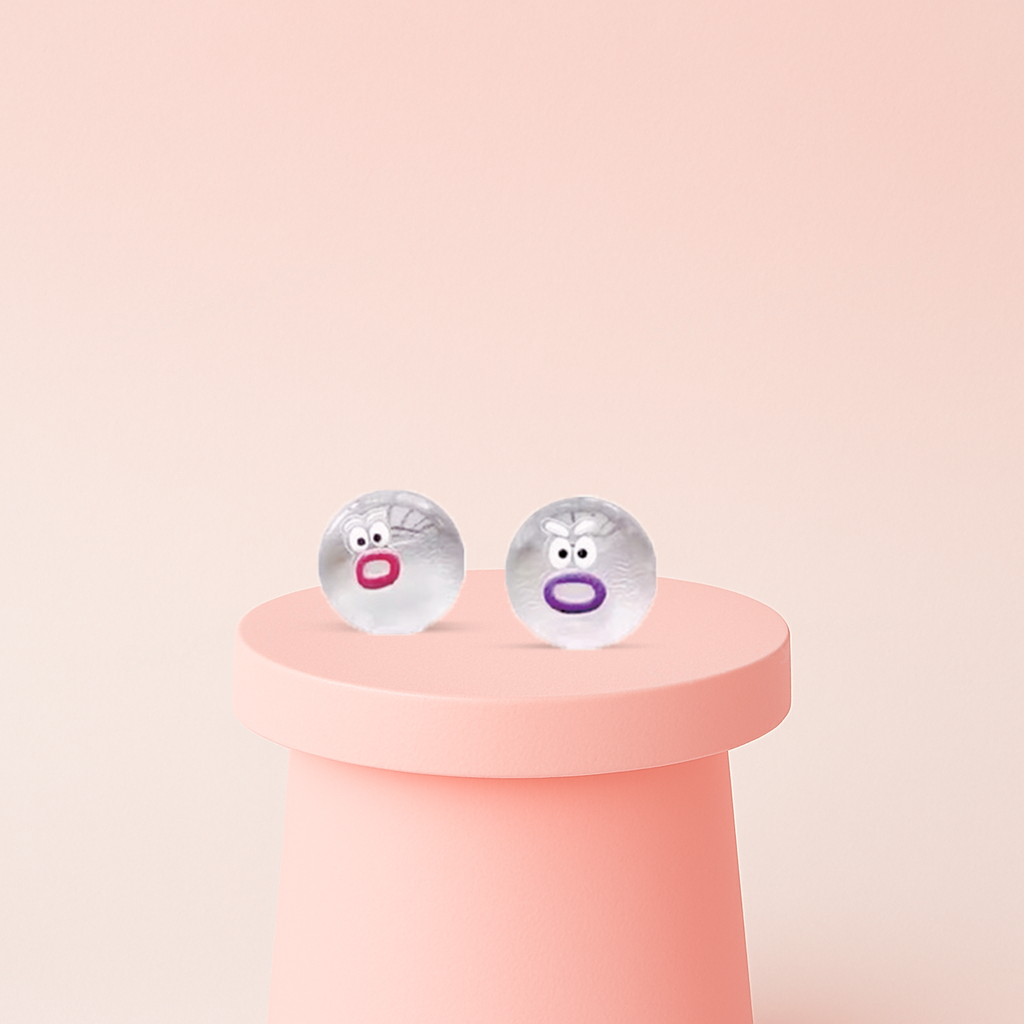 Mini Cute Squishies collection featuring miniature novelty squishies with oversized lips and funny faces.