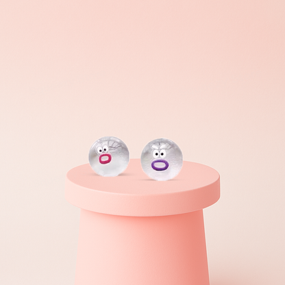 Mini Cute Squishies collection featuring miniature novelty squishies with oversized lips and funny faces.
