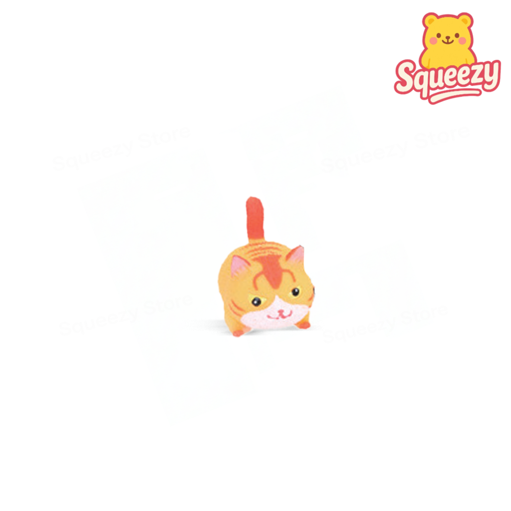 Orange Big Angry Cat soft EVA stress relief toy with striped fur and angry expression.