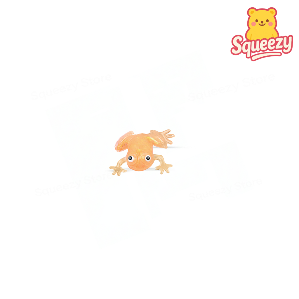 Orange Squishy Frog super soft slow-rising sensory toy for stress relief.