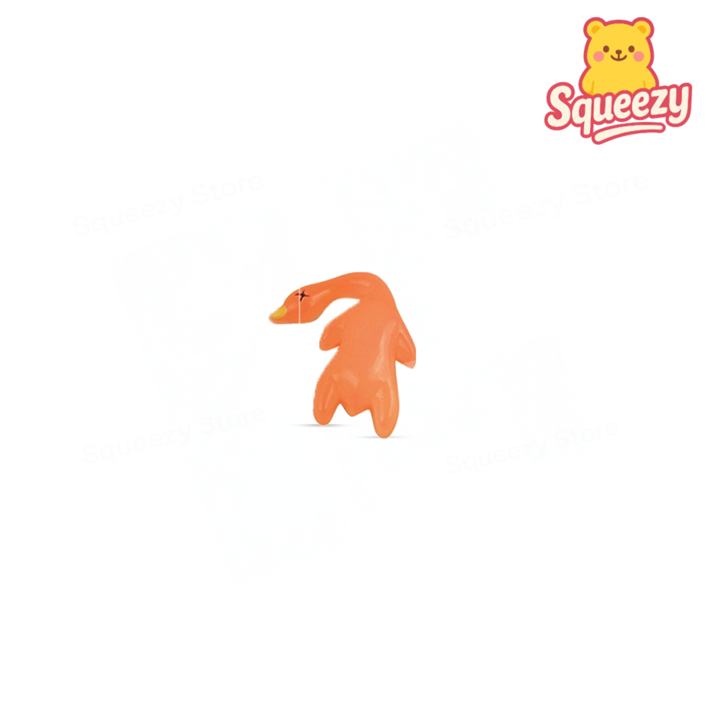 Orange UV Color-Changing Roast Duck Squishy soft sensory toy after exposure to sunlight or UV light.