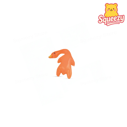 Orange UV Color-Changing Roast Duck Squishy soft sensory toy after exposure to sunlight or UV light.