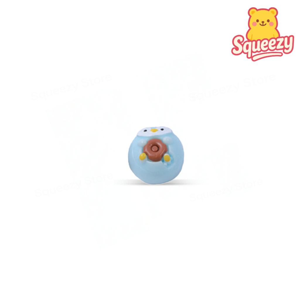 Owl Squishy — Cyan Owl Squishy mini super soft slow-rising sensory toy.