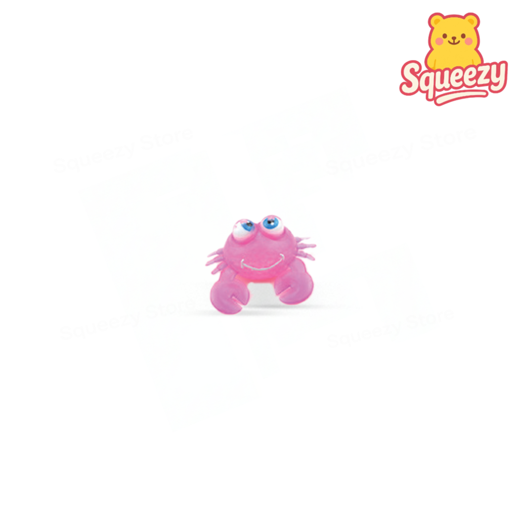 Pink Big Rolling Eye Animal soft EVA stress relief toy with claws and oversized eyes.