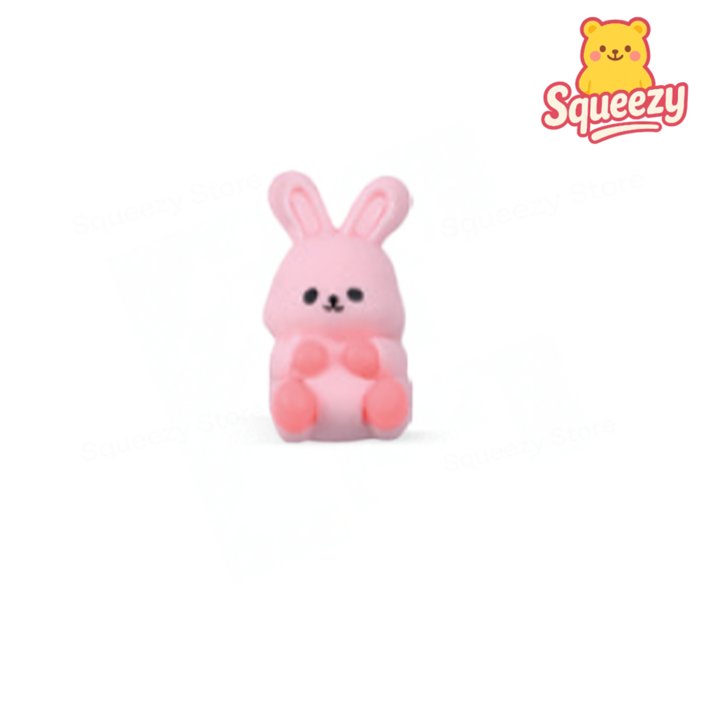 Pink Bunny Squishy — Pink Bunny Squishy mini super soft slow-rising stress relief toy.