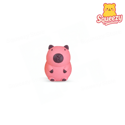 Pink Capybara: Pink Small Size EVA Capybara cute squeezable sensory toy.