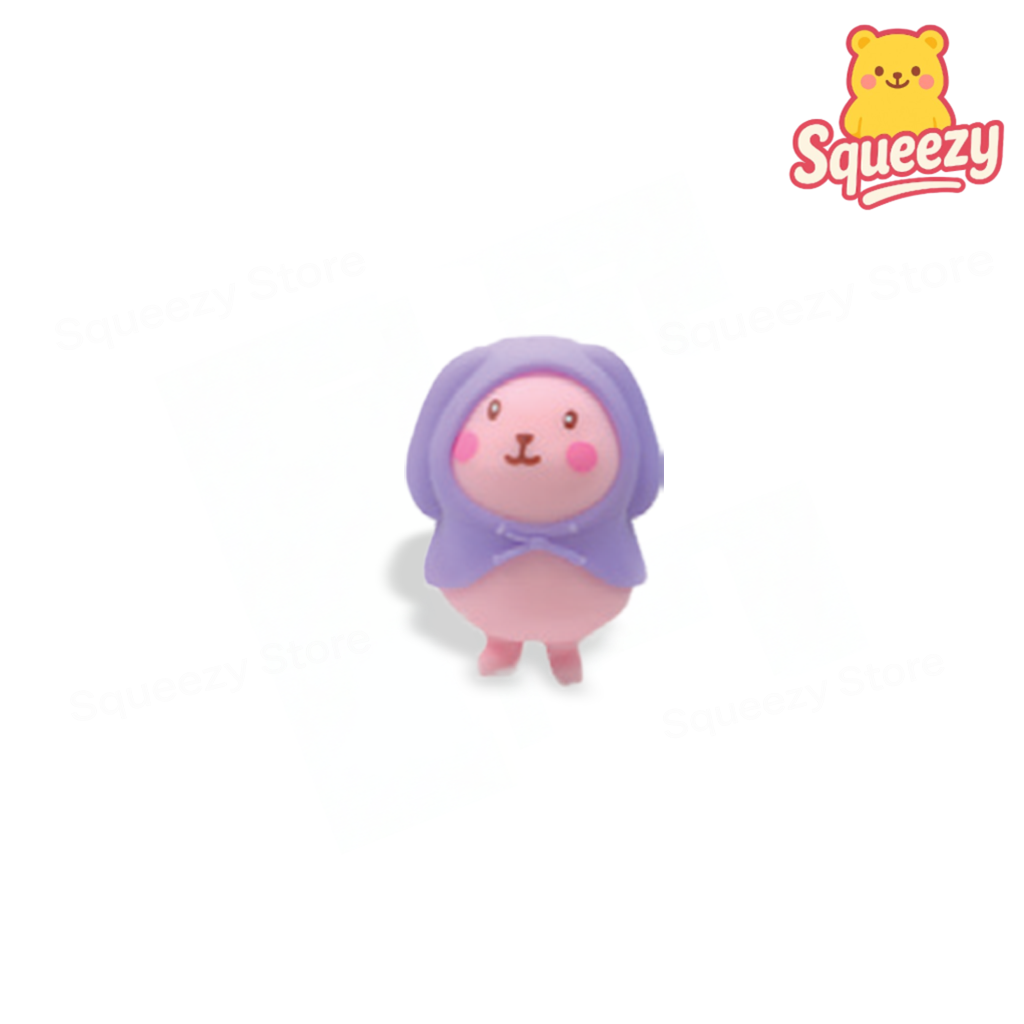 Pink Character Squishy — Pink costume animal squishy mini super soft slow-rising stress relief toy.