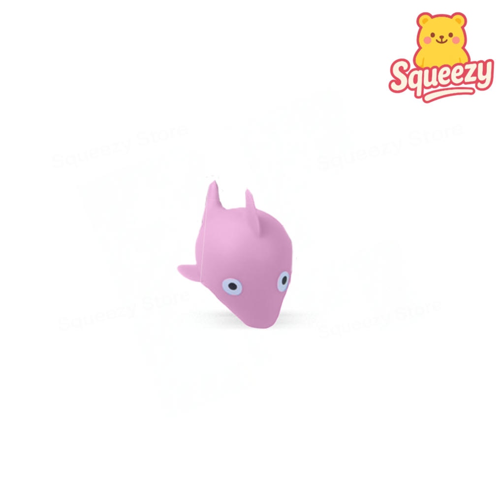 Pink EVA Whale soft sensory toy with cute whale shape and small fins.