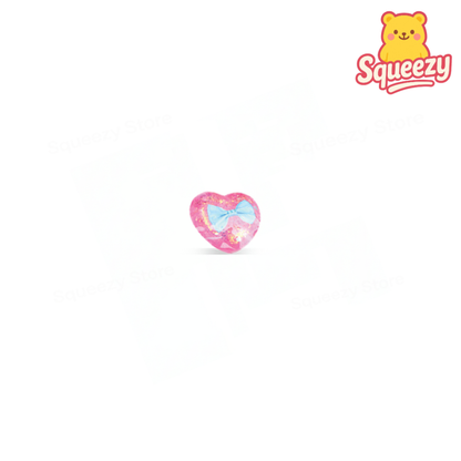 Pink Little Maltose Heart glitter stress relief toy with faceted crystal heart design.