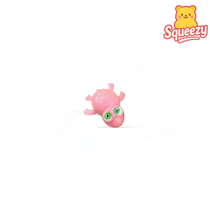 Pink Rolling Eye Big Turtle soft EVA stress relief toy with oversized rolling eyes.