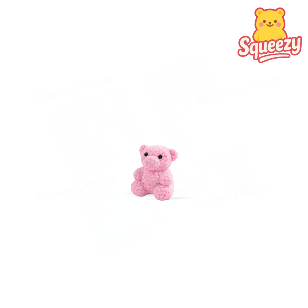 Pink Squishy Rose Bear cute slow-rising teddy bear squishy.