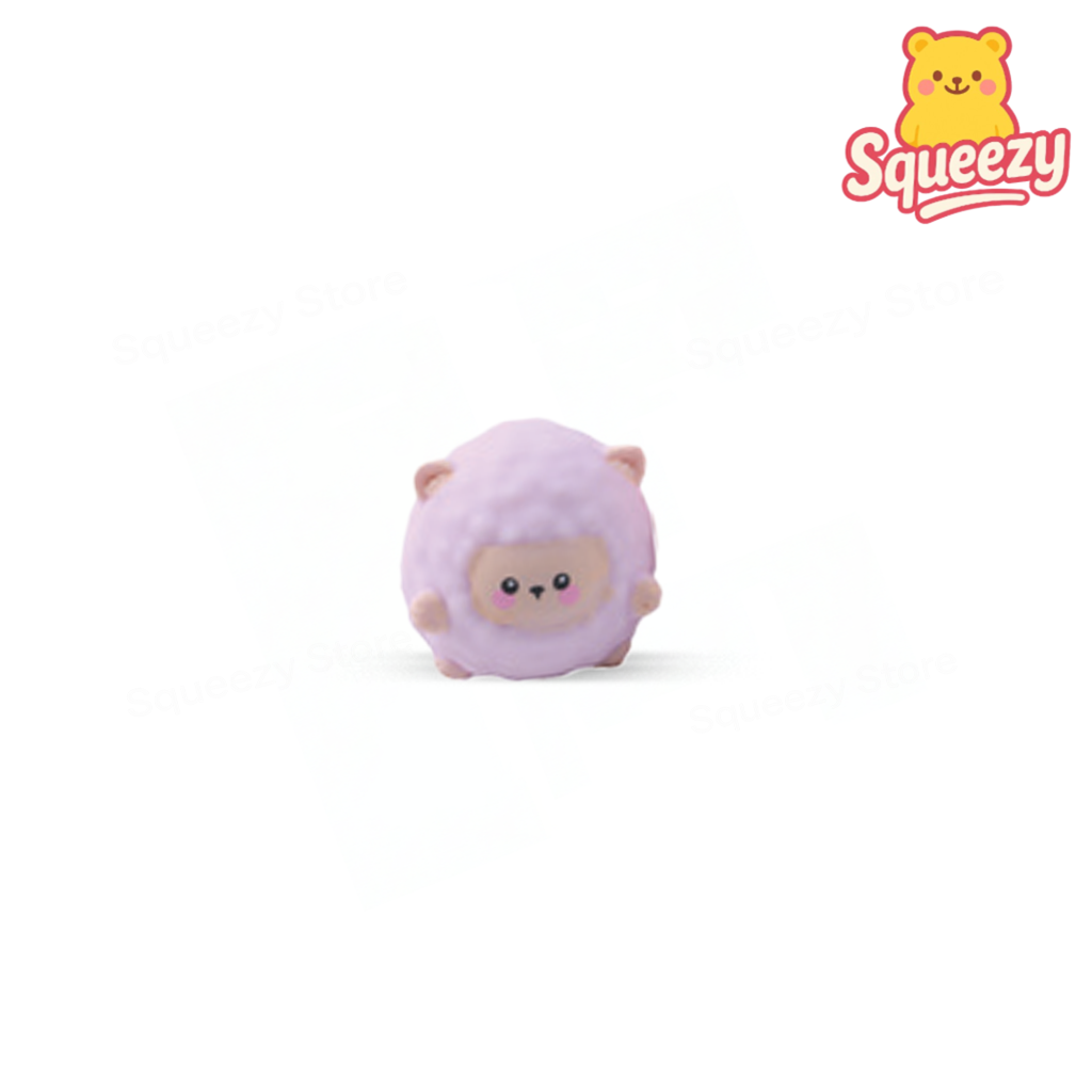 Purple Cute Style Animal Blind Box soft EVA bear stress relief toy.