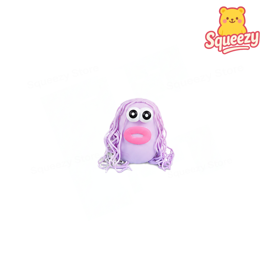 Purple Funny Character Squishy soft slow-rising sensory toy.