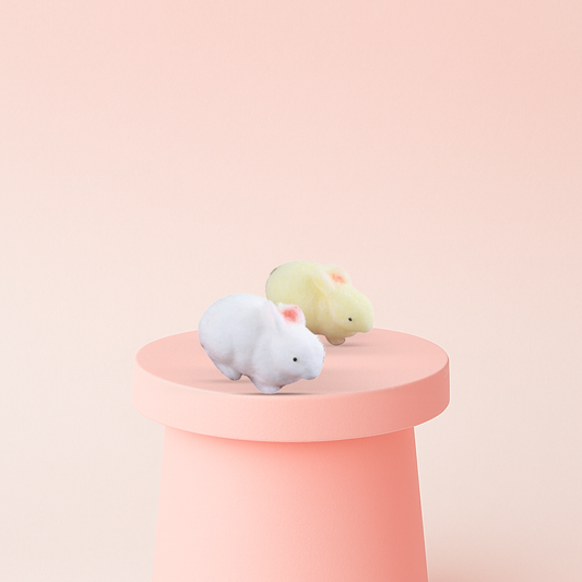 Rabbit Squishies in pastel colors, super soft slow-rising bunny stress relief toys.
