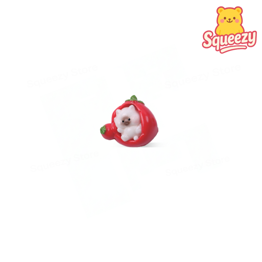 Red Cat Squishy — Red cat in cozy bed squishy, super soft slow-rising stress relief toy.