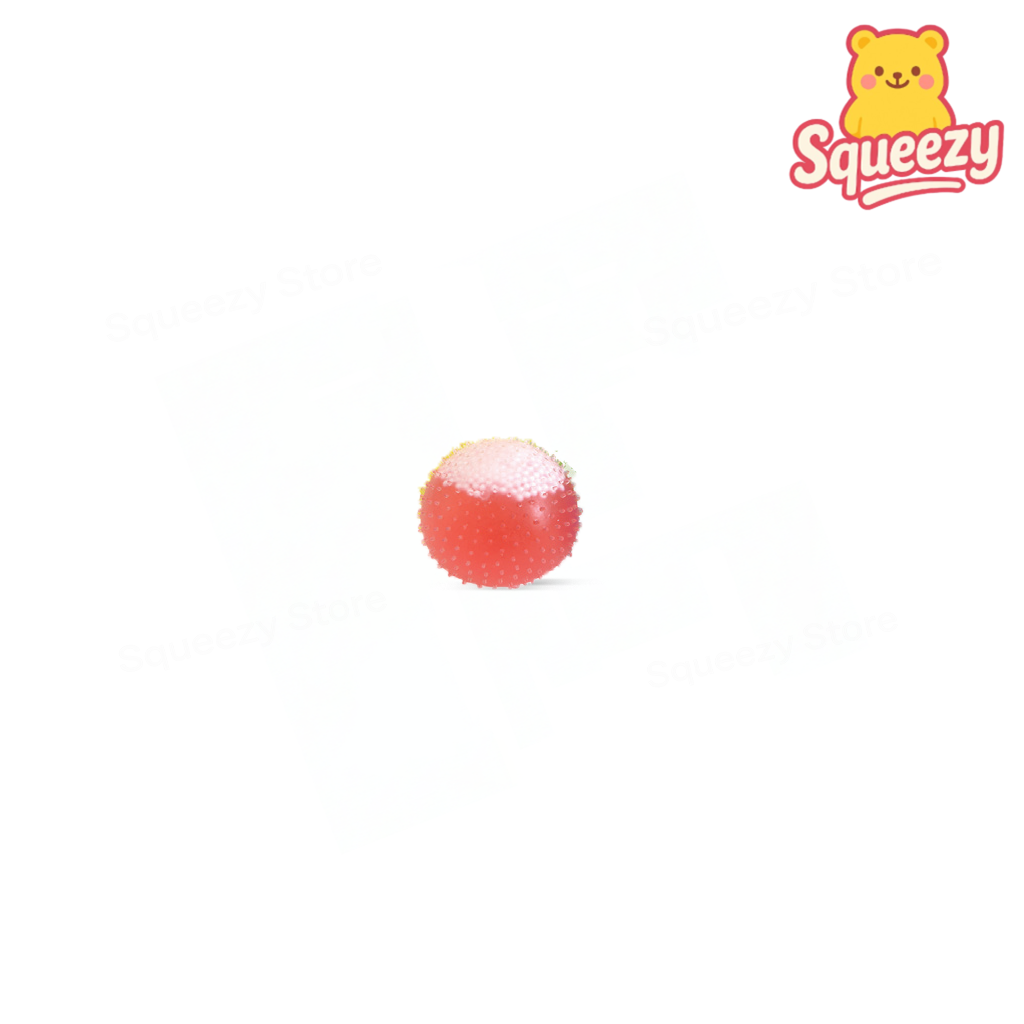 Red Squishy Spiky Ball squeezable stress relief ball with soft spikes.