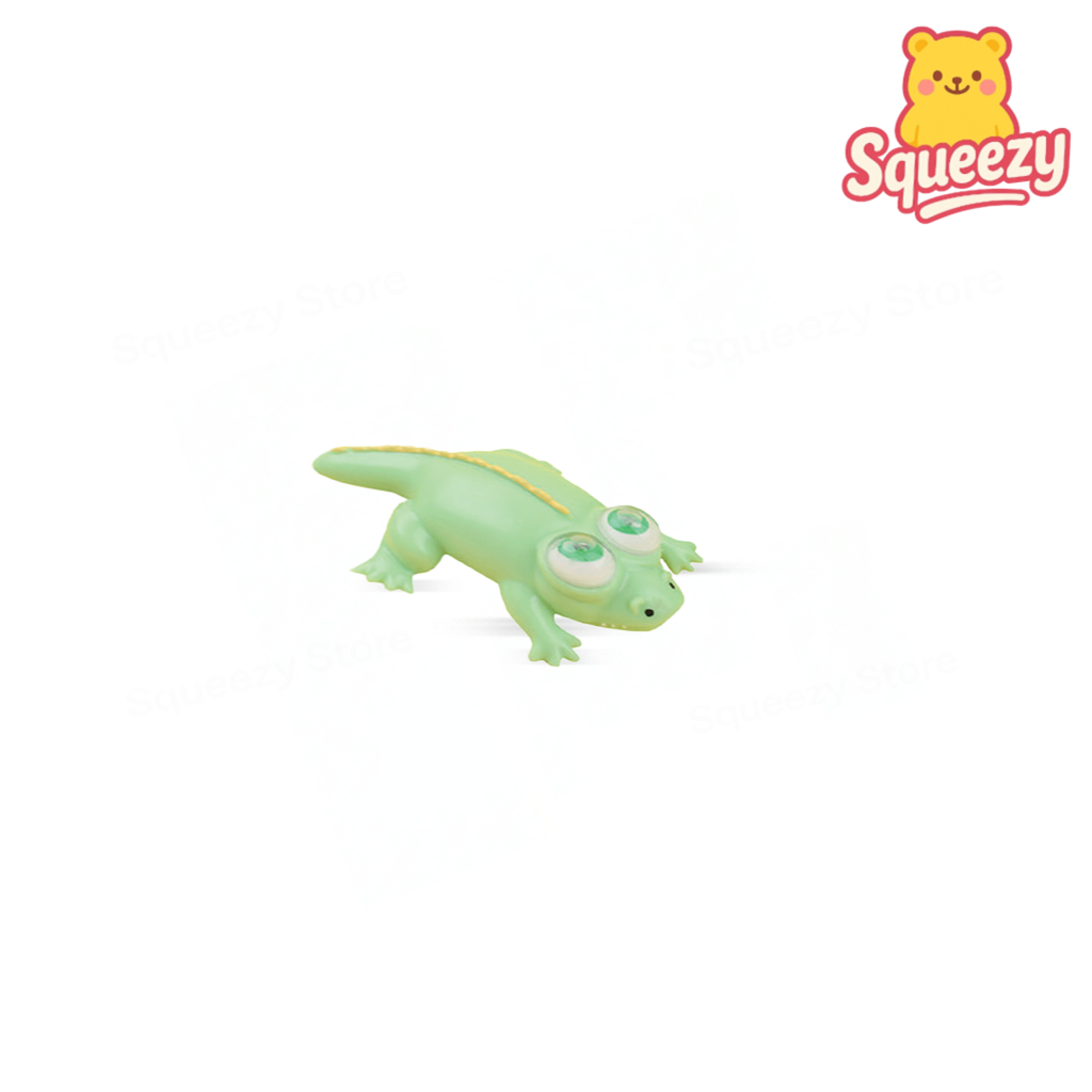 Rolling Eye Big Crocodile soft EVA stress relief toy shaped like a green crocodile with large rolling eyes.