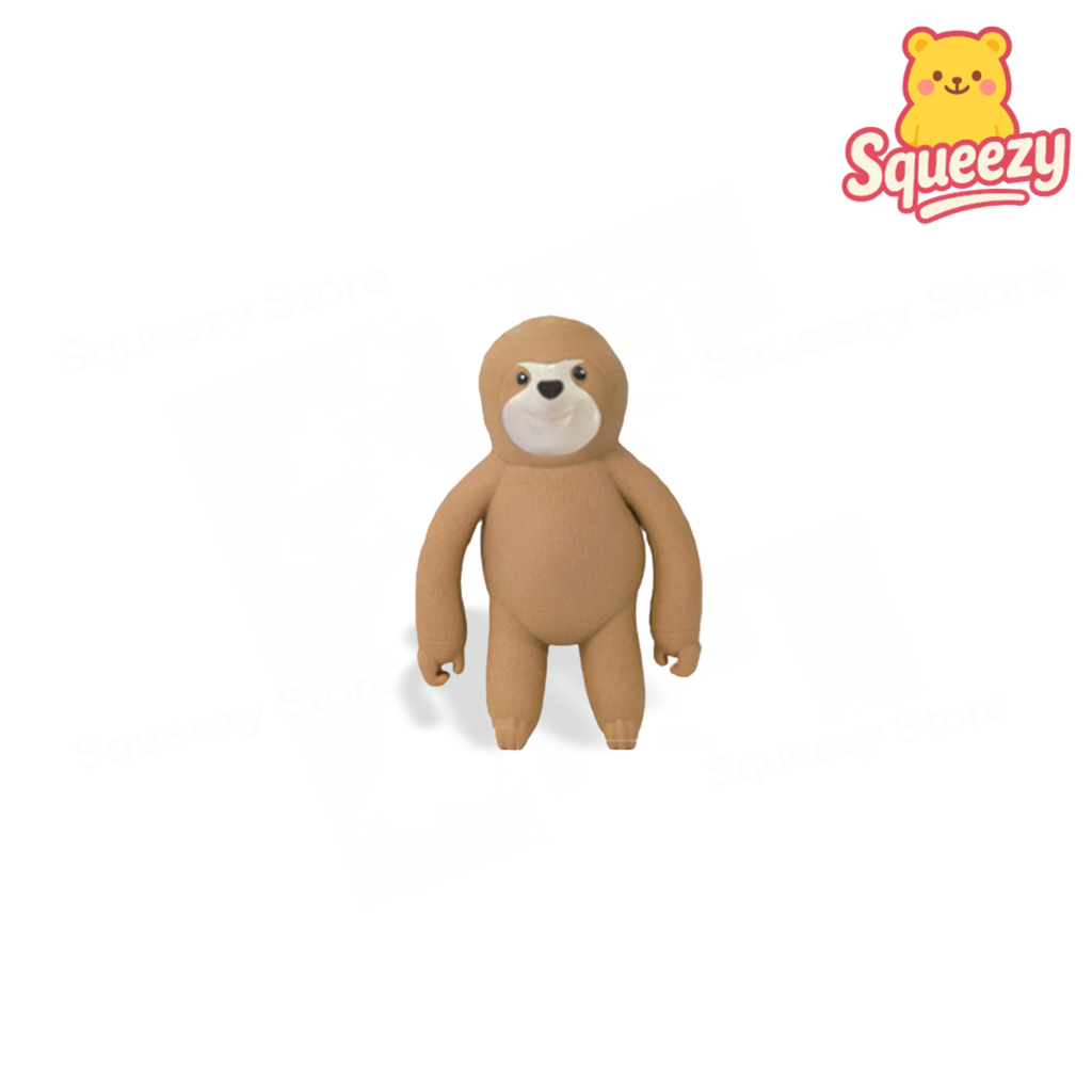 Sloth Stretchy Toy — Brown sloth stretchy sensory toy for stress relief.