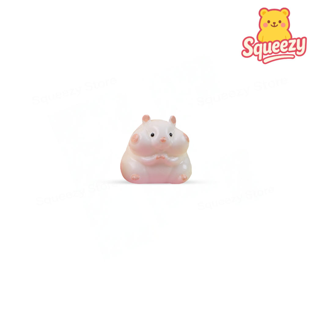 White Small Squishy Hamster cute slow-rising hamster stress relief toy in pastel colors.
