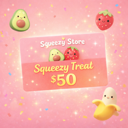 Squeezy Store Squeezy Treat digital gift card $50 — 
ideal birthday and holiday gift for kids teens and 
squishy toy collectors — instant email delivery