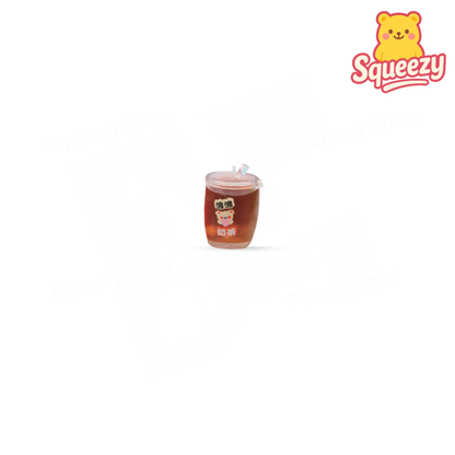Squishy Drink squeezable toy shaped like a brown bubble tea cup.