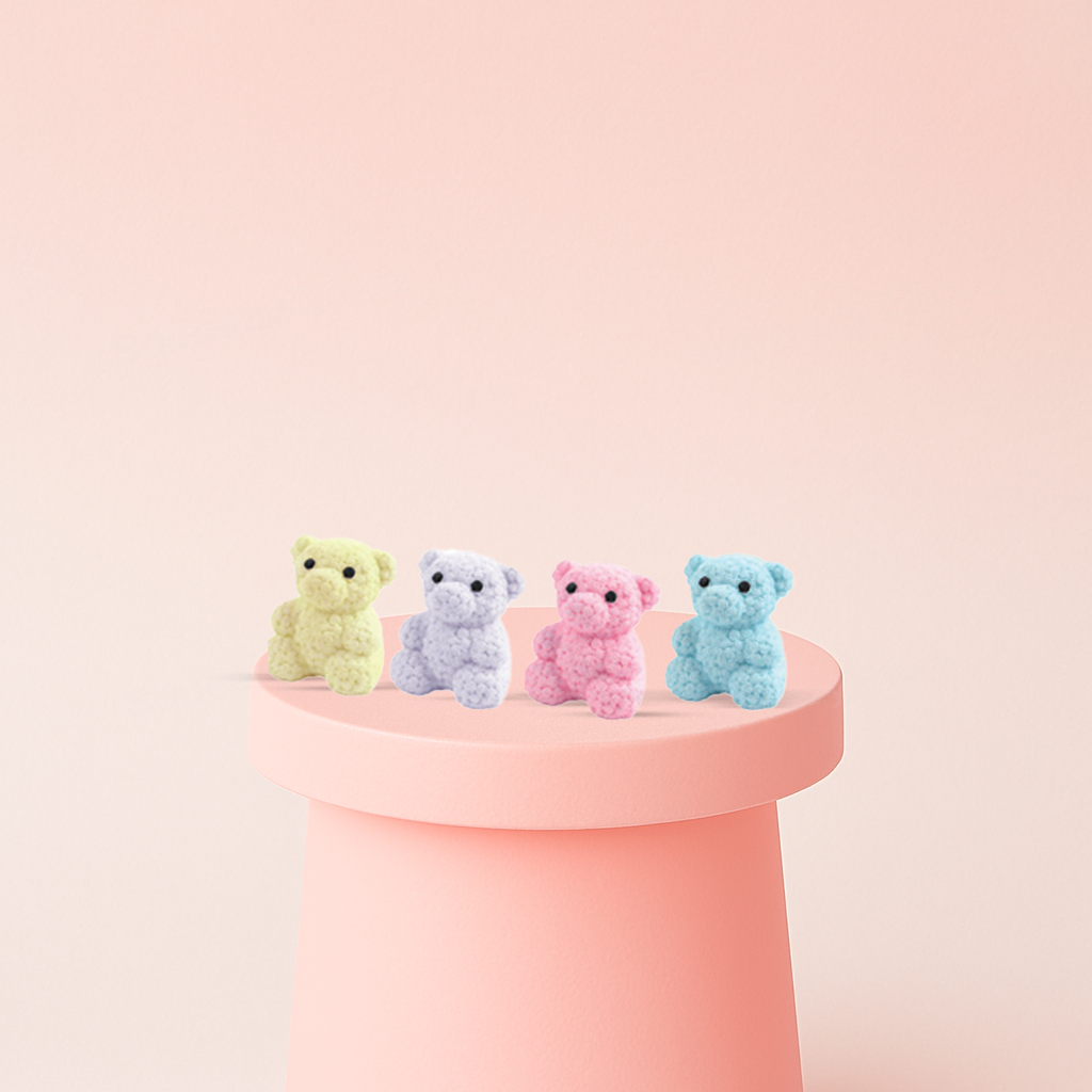 Squishy Rose Bear in yellow, blue, and pink colors, super soft slow-rising stress relief toys.