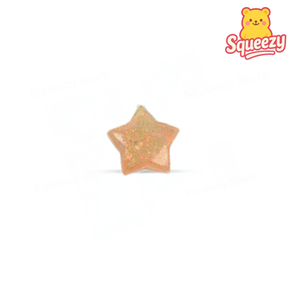 Star-shaped orange object with 'Squeezy' logo on a white background