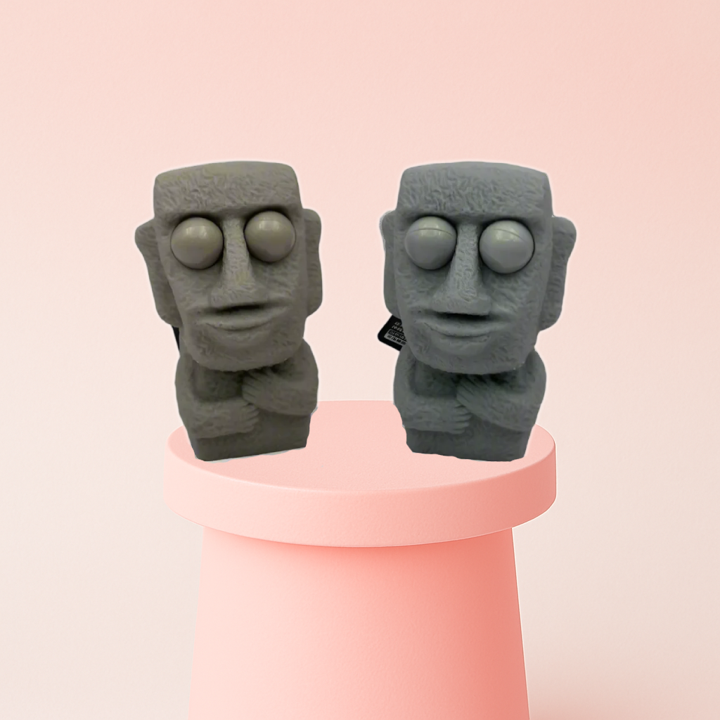 Stone Moai Pop Eye Stress Relief Toy