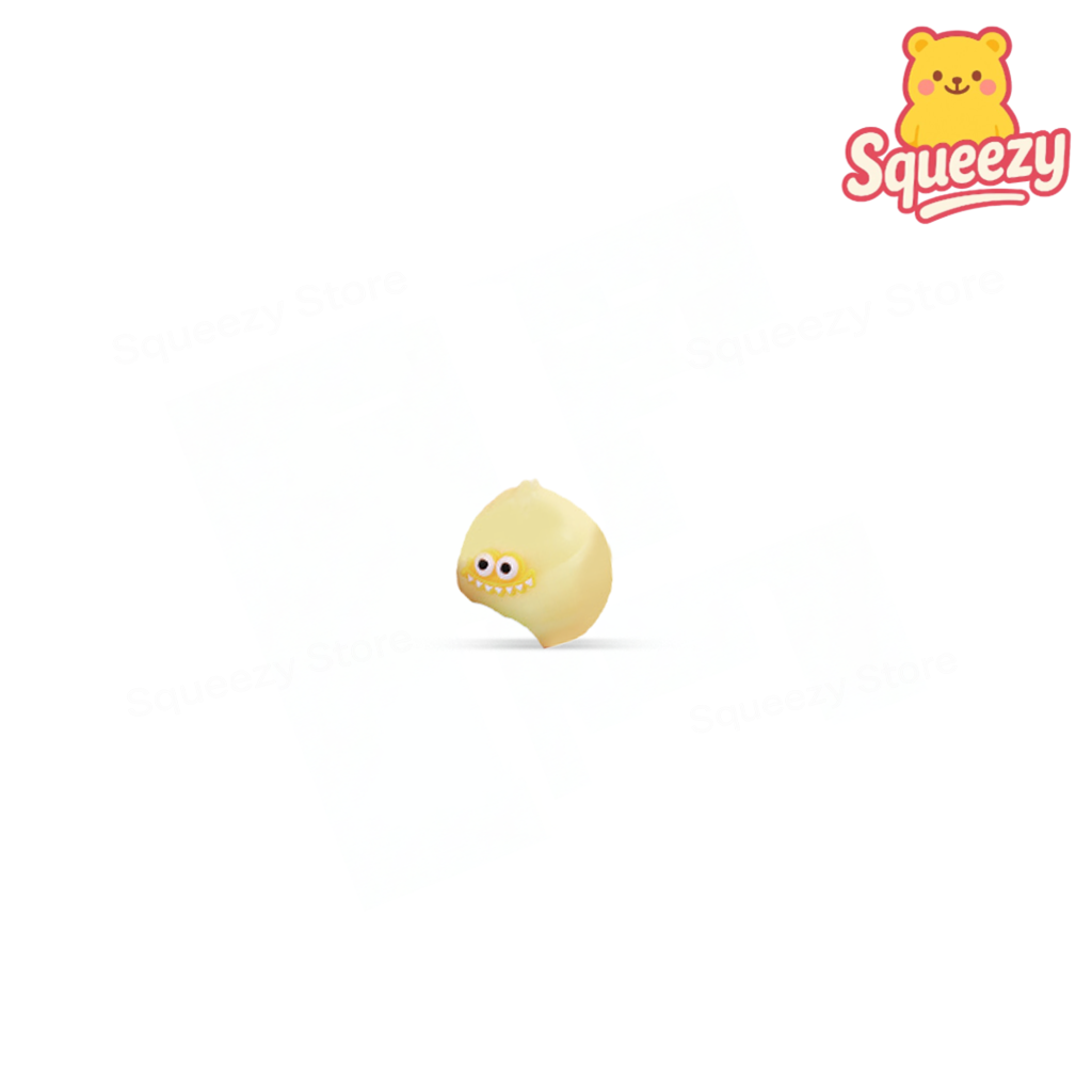 Yellow Super Squishy Poo soft EVA stress relief toy with rounded swirl shape.