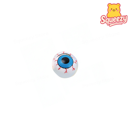 Super Squishy Eye Ball novelty stress relief toy with a blue iris and realistic eye pattern.