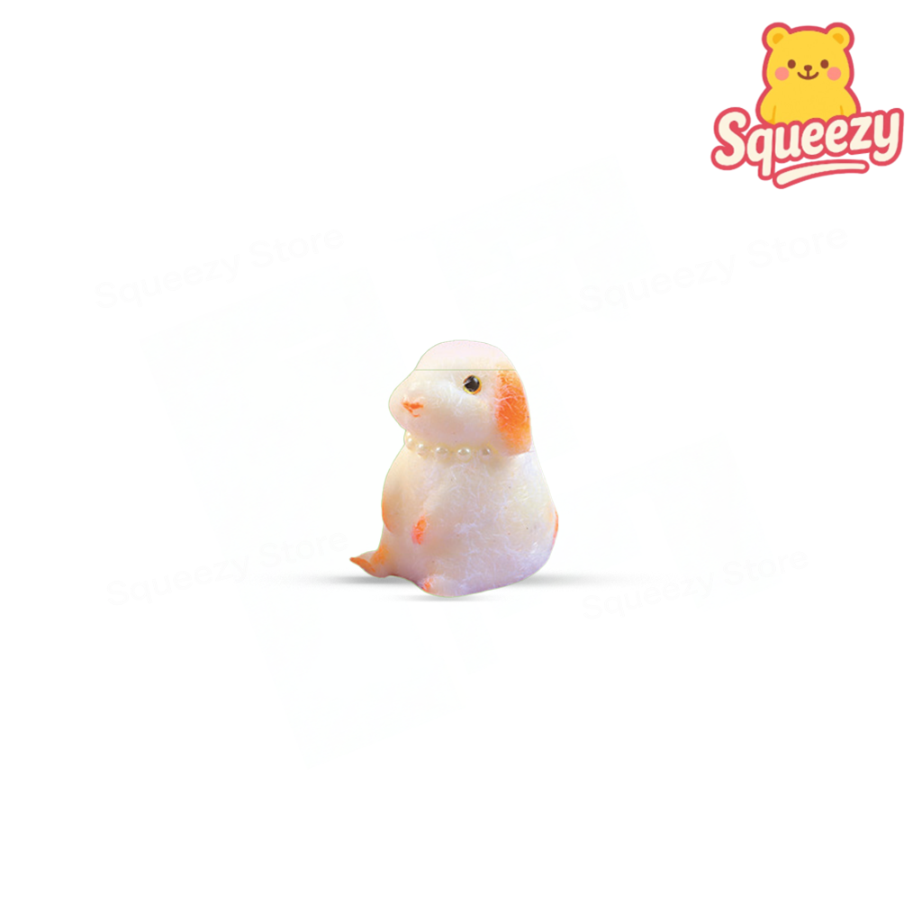 White Cute Rabbit Squishy super soft slow-rising bunny stress relief toy made from premium PU foam.