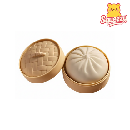 White Dumpling Squishy Stress Relief Toy