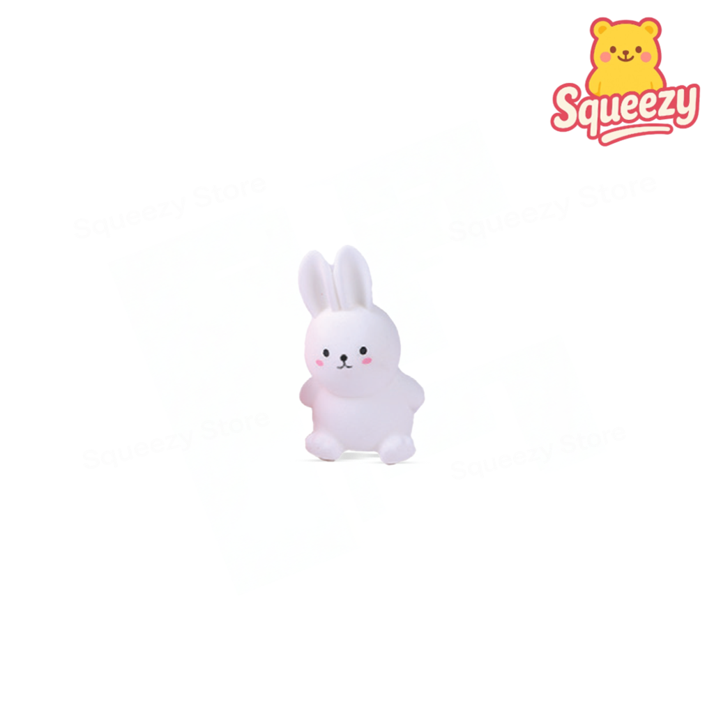 White EVA Rabbit soft sensory toy with long ears and adorable bunny expression.